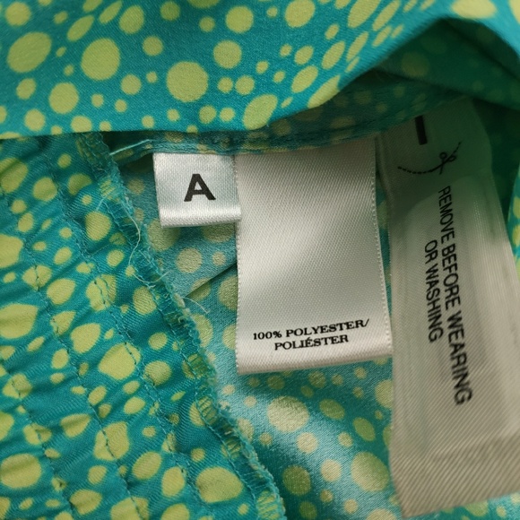 Ann Taylor Sleeveless Top Light Blue w/Green XL - Picture 5 of 5